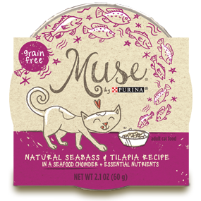 Muse by Purina: Natural Seabass & Tilapia Recipe in Chowder Cat Food