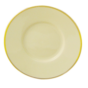 Progressive Pro. Can Saucer, Ivory w/Gold Band