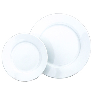 Progressive Pro. 10 3/4" Wide Rim, White  Dinner Plate