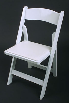 CHAIR, WHITE PADDED