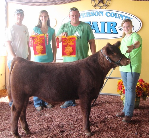 McKayla Dodson - Reserve Grand Champion Feeder Steer Open and Youth Division - 2012 Jefferson Co WV Fair