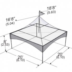 Warner Shelter Peak Marquee Tent 20’ X 20’