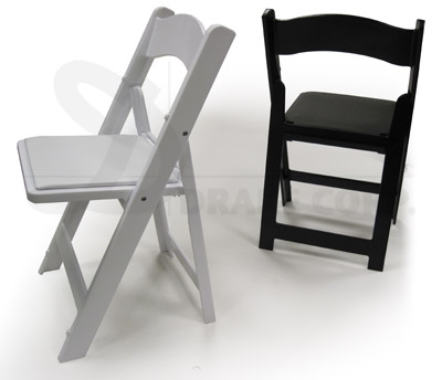 White Resin folding chair