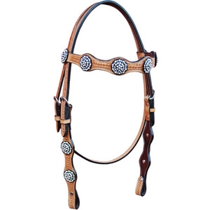 Bar H Equine Basket Scallops Browband Horse Headstall 