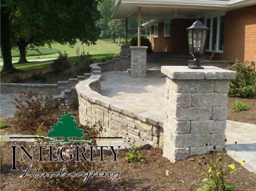 Block Wall with Column & Light Fixture