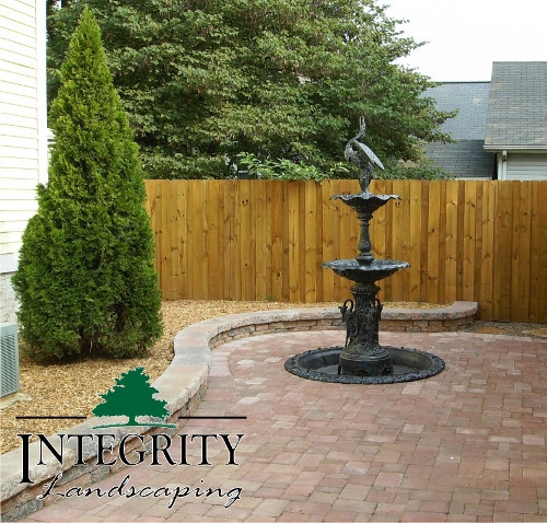 Paver Patio with Cutout for Fountain