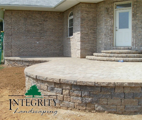 Raised Paver Patio with Rounded Edge