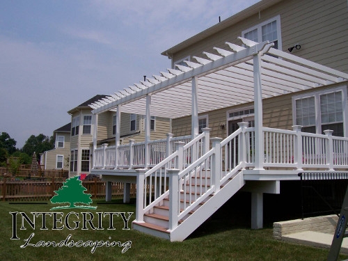 A White Pergola, Rails & Decking