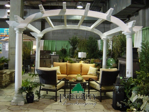 White Arch Pergola at our Home Show Display