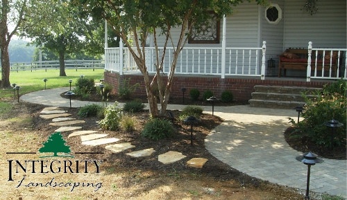 Paver Sidewalks & a Natural Stone Path