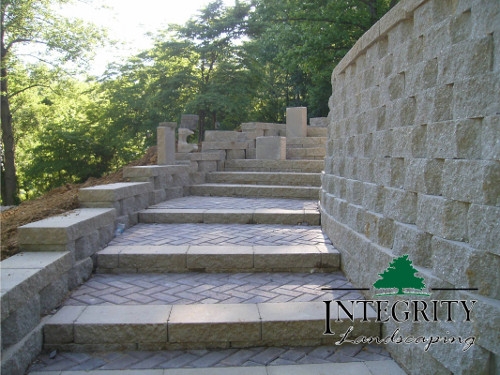 Steps with a Retaining Wall