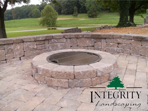 Matching Firepit, Patio & Sitting Wall