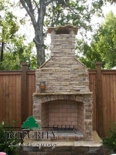 Upright Natural Stone Fireplace