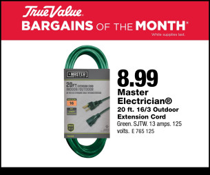 Master Electrician® 20 ft. 16/3 Outdoor Extension Cord $8.99