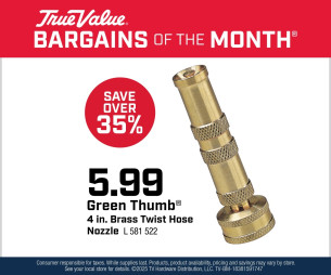 Green Thumb® 4 in. Brass Twist Hose Nozzle $5.99
