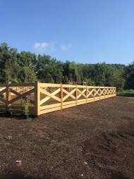 Custom 'crossbuck' cedar fence