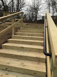 Pressure treated timber staircase