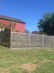 Custom cedar lattice fence