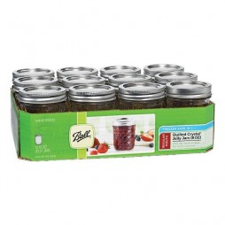 BALL QUILTED JELLY MASON JAR 8 OZ 12 PACK