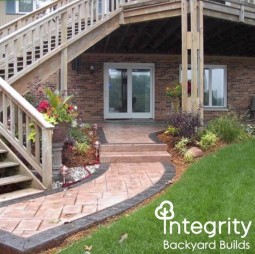 Beautiful Pink and Grey Concrete Walkway