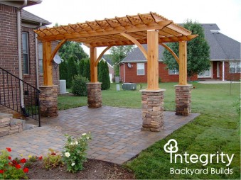 Pergola Standing on Brick Columns