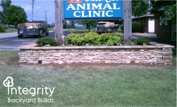 Natural Stone Wall for Business Sign