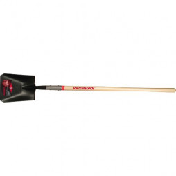 Square Point Shovel with Tab Socket and Forward Turned Step, Wood Handle