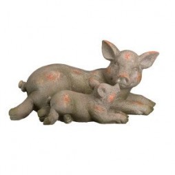 Mother and Baby Pig Outdoor Garden Statue