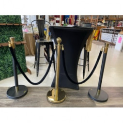 Gold Stanchion with Black Velvet Rope