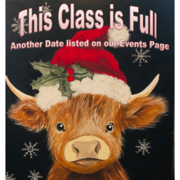 Baby Highland Cow Christmas Acrylic Painting Class