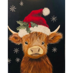#3 Baby Highland Cow Christmas Acrylic Painting Class