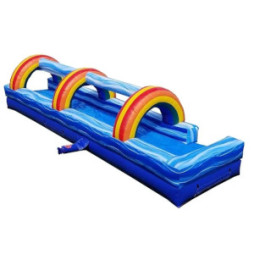 30' Blue Marble Inflatable Slip n Slide with Blower
