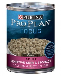 Purina Pro Plan FOCUS Adult Sensitive Skin & Stomach Salmon & Rice Entrée Wet Dog Food