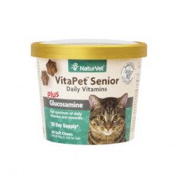 VitaPet™ Senior Daily Vitamins Cat Soft Chews Plus Glucosamine - 60 ct. Cup