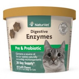 Digestive Enzymes Cat Soft Chews with Prebiotics & Probiotics - 60ct. Cup
