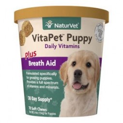 VitaPet™ Puppy Daily Vitamins Plus Breath Aid Soft Chews - 70ct Cup