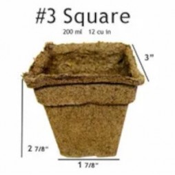 Cowpots 3in Square 12 Pots/Pack