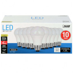 Feit Electric (Medium) LED Bulb Daylight 60 Watt Equivalence, 10 pk