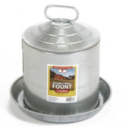Little Giant Double Wall Metal Poultry Fount, 2 Gal