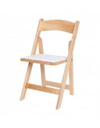 Natural Wood Folding Chair With Cushion