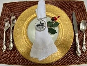 Napkin Rings Dressage, Set of four Napkin Rings, Elegant Equestrian Table