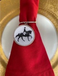 Napkin Rings Dressage, Set of four Napkin Rings, Elegant Equestrian Table