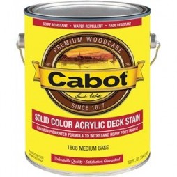 Cabot Solid Color Acrylic Deck Stain- Medium Base, Low-Lustre
