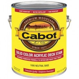 Cabot Solid Color Acrylic Deck Stain- Neutral Base, Low-Lustre