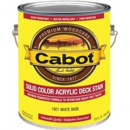 Cabot Solid Color Acrylic Deck Stain- White, Low-Lustre